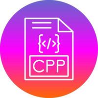 cpp línea degradado circulo icono vector