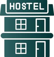 Hostal glifo degradado icono vector