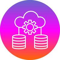 Data Storage Line Gradient Circle Icon vector