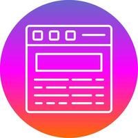 Web Site Line Gradient Circle Icon vector