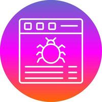 Bug Line Gradient Circle Icon vector