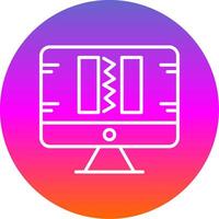 Broken Code Line Gradient Circle Icon vector