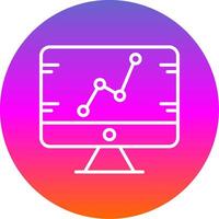 Stats Line Gradient Circle Icon vector