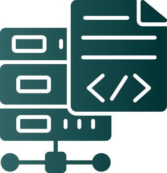 programación idioma glifo degradado icono vector