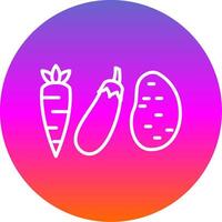 Vegetables Line Gradient Circle Icon vector