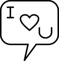 I Love You Line Gradient Icon vector