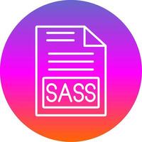 Sass Line Gradient Circle Icon vector