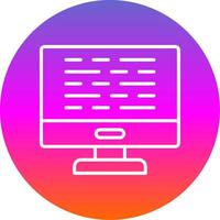 Computer Line Gradient Circle Icon vector