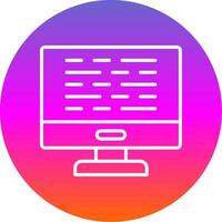 Computer Line Gradient Circle Icon vector