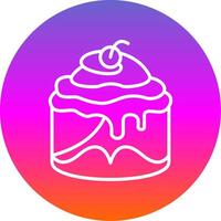 Cinnamon Roll Line Gradient Circle Icon vector