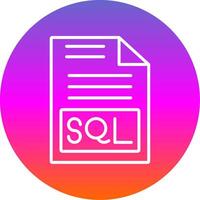 sql línea degradado circulo icono vector