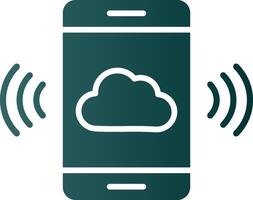 Mobile Cloud Glyph Gradient Icon vector