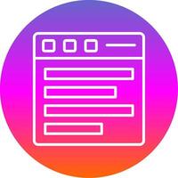 Browser Line Gradient Circle Icon vector