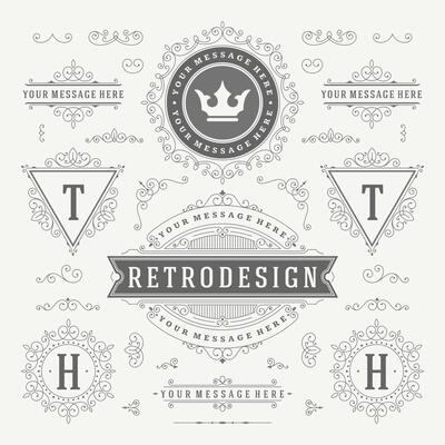 Vintage Ornaments Decorations Design Elements