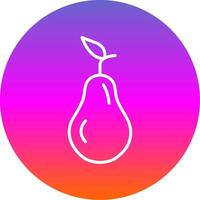 Pear Line Gradient Circle Icon vector