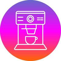 Coffee Machine Line Gradient Circle Icon vector