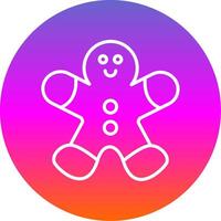 Gingerbread Man Line Gradient Circle Icon vector