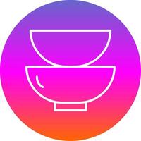 Dishes Line Gradient Circle Icon vector