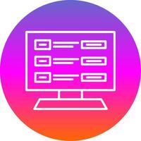 OnLine Gradient Circle Survey Line Gradient Circle Icon vector