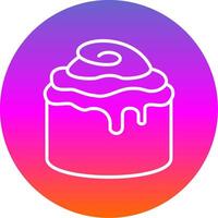 Cinnamon Roll Line Gradient Circle Icon vector