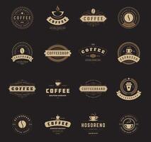 café tienda logotipos, insignias y etiquetas diseño elementos conjunto vector