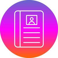 Agenda Line Gradient Circle Icon vector