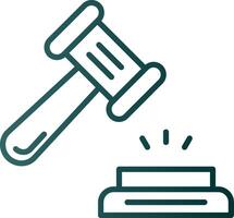 Hammer Line Gradient Icon vector