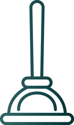Plunger Line Gradient Icon