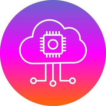 Cloud Computing Line Gradient Circle Icon vector