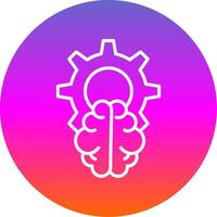 Brain Line Gradient Circle Icon vector