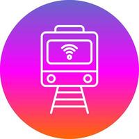 Train Line Gradient Circle Icon vector