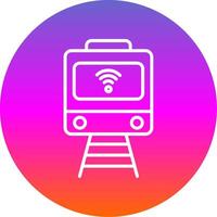 Train Line Gradient Circle Icon vector