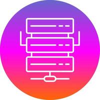 Server Line Gradient Circle Icon vector