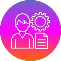 Management Line Gradient Circle Icon vector