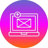 Sending Email Line Gradient Circle Icon vector
