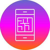 Maze Line Gradient Circle Icon vector
