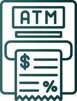 Atm Machine Line Gradient Icon vector