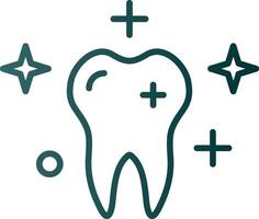 Clean Tooth Line Gradient Icon vector