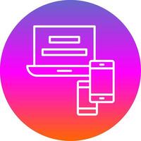 Responsive Website Line Gradient Circle Icon vector