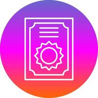 Certificate Line Gradient Circle Icon vector