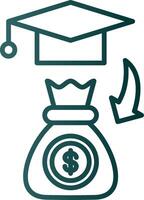 Scholarship Line Gradient Icon vector