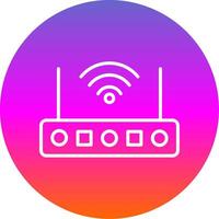 Wifi Router Line Gradient Circle Icon vector