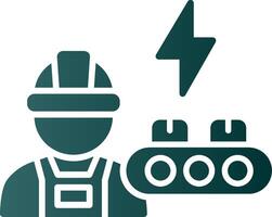 Industrial Worker Glyph Gradient Icon vector