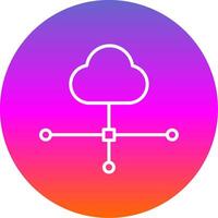 Cloud Connection Line Gradient Circle Icon vector