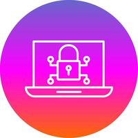 Cyber Security Line Gradient Circle Icon vector