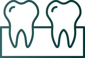 Teeths Line Gradient Icon vector