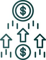 Money Growth Line Gradient Icon vector