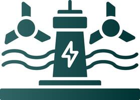 Tidal Power Glyph Gradient Icon vector