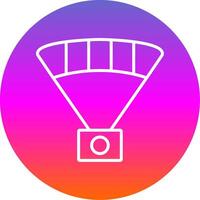 Paragliding Line Gradient Circle Icon vector