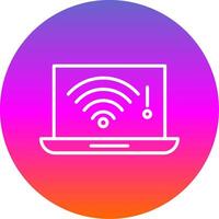 No Wifi Line Gradient Circle Icon vector